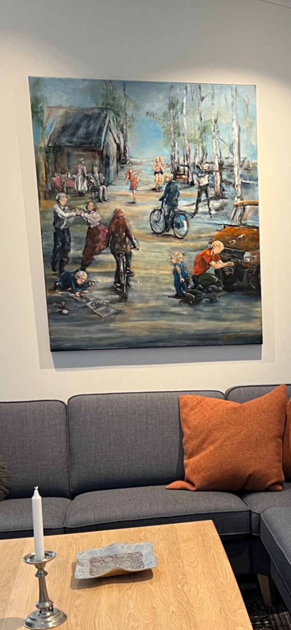 Familie - akryl på lerret (solgt) - Image 2