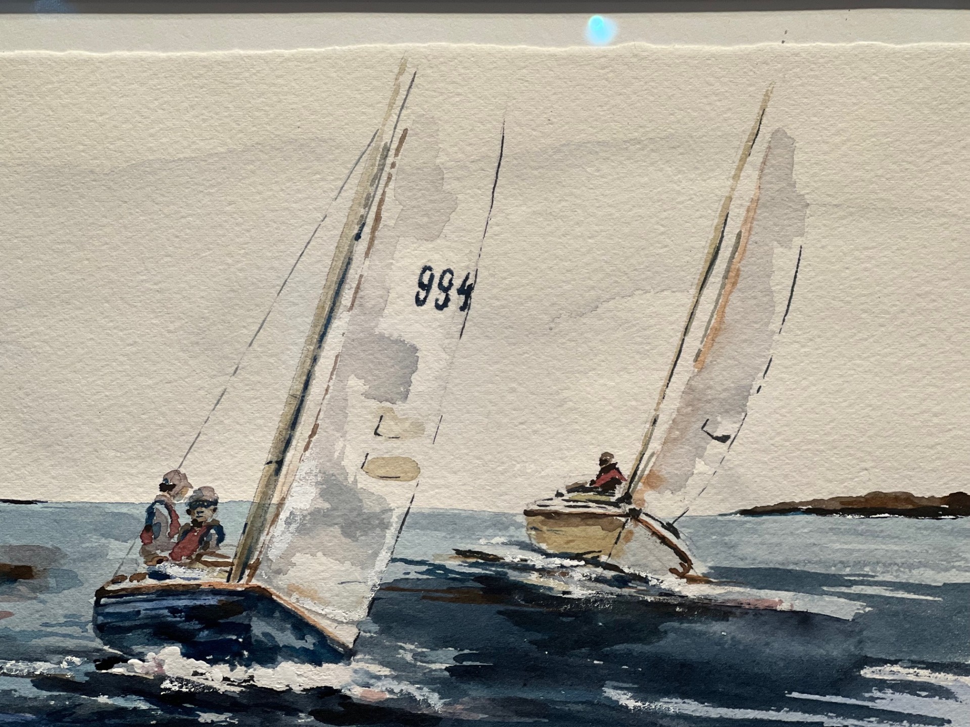 Frihet ved roret - Akvarell original